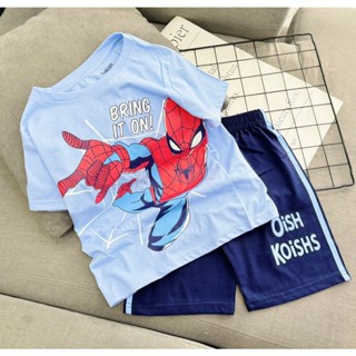 Đồ bộ bé trai size đại, quần áo trẻ em cộc tay chất thun cotton xuất dư mền, mịn, mặc mát 10kg đến 40kg NT01