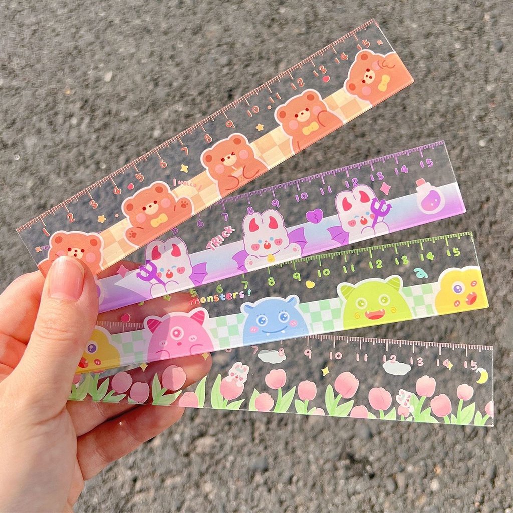 Dễ Thương Thước Dây 15cm wj478 Hoạ Tiết Hoạt Hình Xinh Xắn