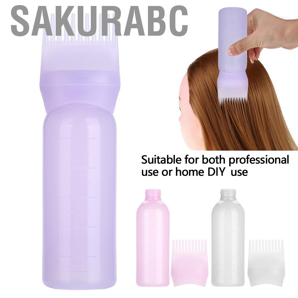 Sakurabc 160ml Hair Dyeing Bottle Brush Shampoo Color Oil Comb Applicator Tool P HPT