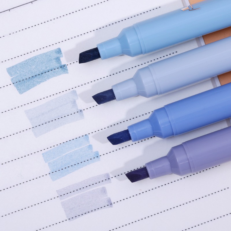 Bộ 4 Bút Màu Nước / Bút Đánh Dấu Hai Đầu Nhiều Màu Sắc Dùng Trong Trường Học / Văn Phòng Phẩm diy