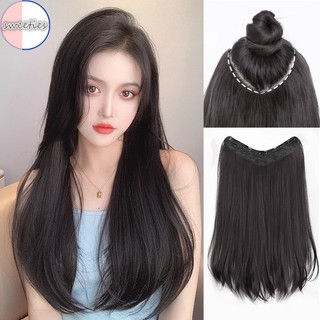 Bộ tóc giả 5 kẹp chữ u 45cm vô hình dạng xoăn nhẹ nhàng