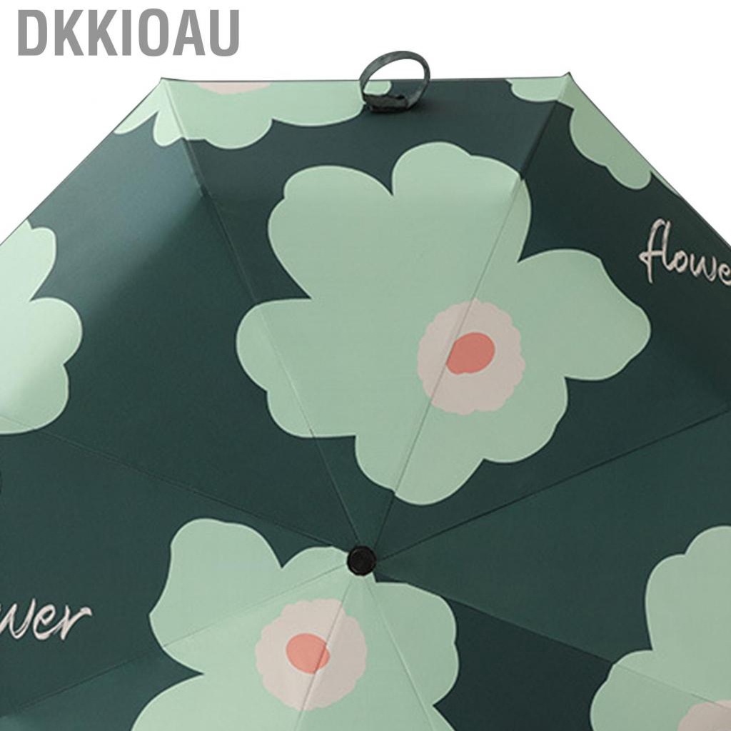 Dkkioau Folding Sun Umbrella  Foldable UV Protection Stable Polyester Fiber 1 Button Operate Rain Shine Dual Use for Working