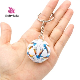 Eshylala móc khóa da pu hình quả bóng đá cho nam và nữ