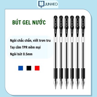 Bút gel bi nước bút mực bấm văn phòng Deli ngòi 0.5mm màu đen S6600