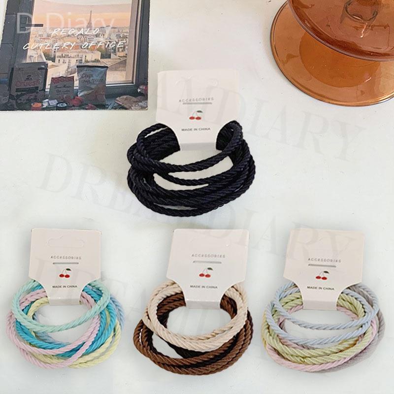 Set 10 Dây Buộc Tóc Màu Đen Đơn Giản Cho Nữ