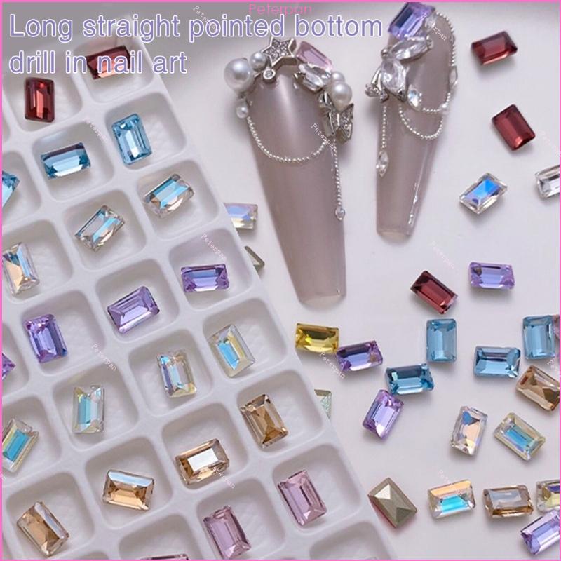 Bộ 10 Hạt Đá 3d Lấp Lánh Đính Móng Tay charms