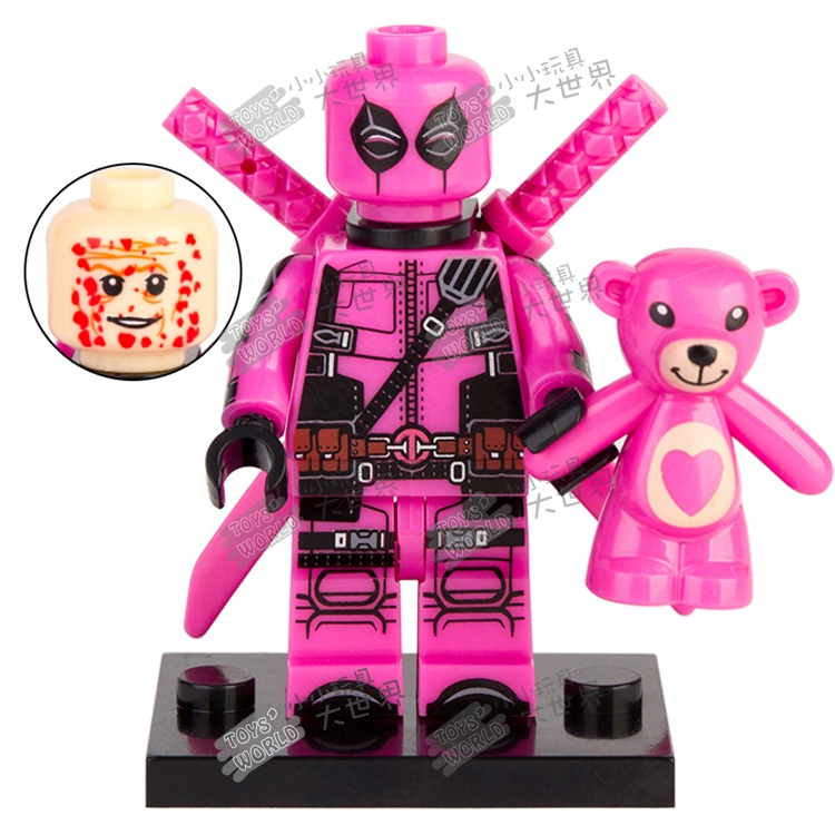 So Với lego Siêu Anh Hùng xp035 Màu Hồng deadpool Gấu Bông Lắp Ráp Tiệc Thứ Ba