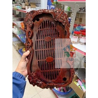 Khay trà giả gỗ, khay trà tùng hạc điêu khắc giả gỗ, khay trà nhựa giả gỗ sang trọng minh hải - tổng kho deli