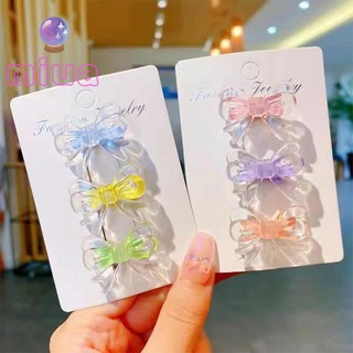 👾miua kẹp tóc hình nơ trong suốt mini