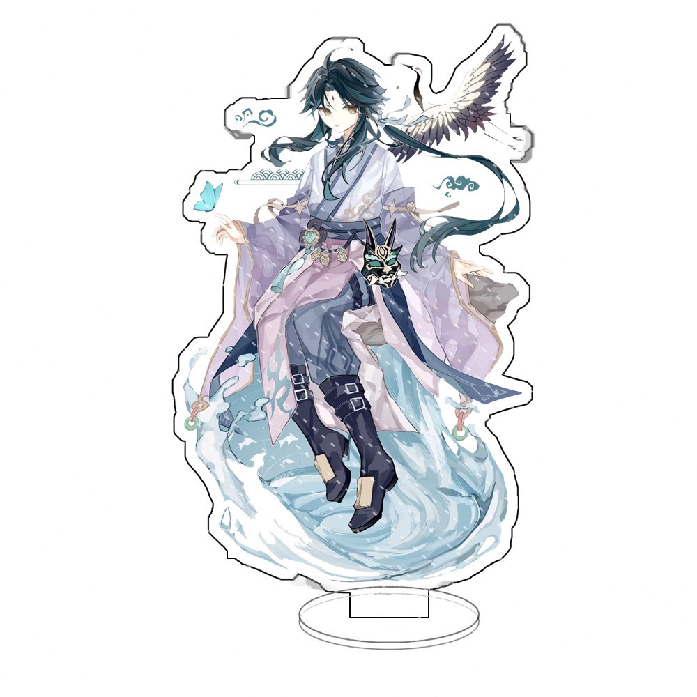 Genshin Tác Động Đứng Trò Chơi Ngoại Vi Đồ Trang Trí Acrylic Hình Người Đứng Mandrill Óc Chó Ganyu Ngoại Vi Hai Chiều Đồ