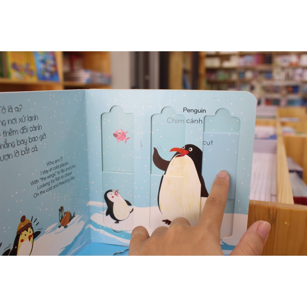 Sách Tương Tác Song Ngữ Việt Anh - Chuyển Động Ghép Hình - Slide and Play - Đinh Tị Books (bé từ 0-6 tuổi)