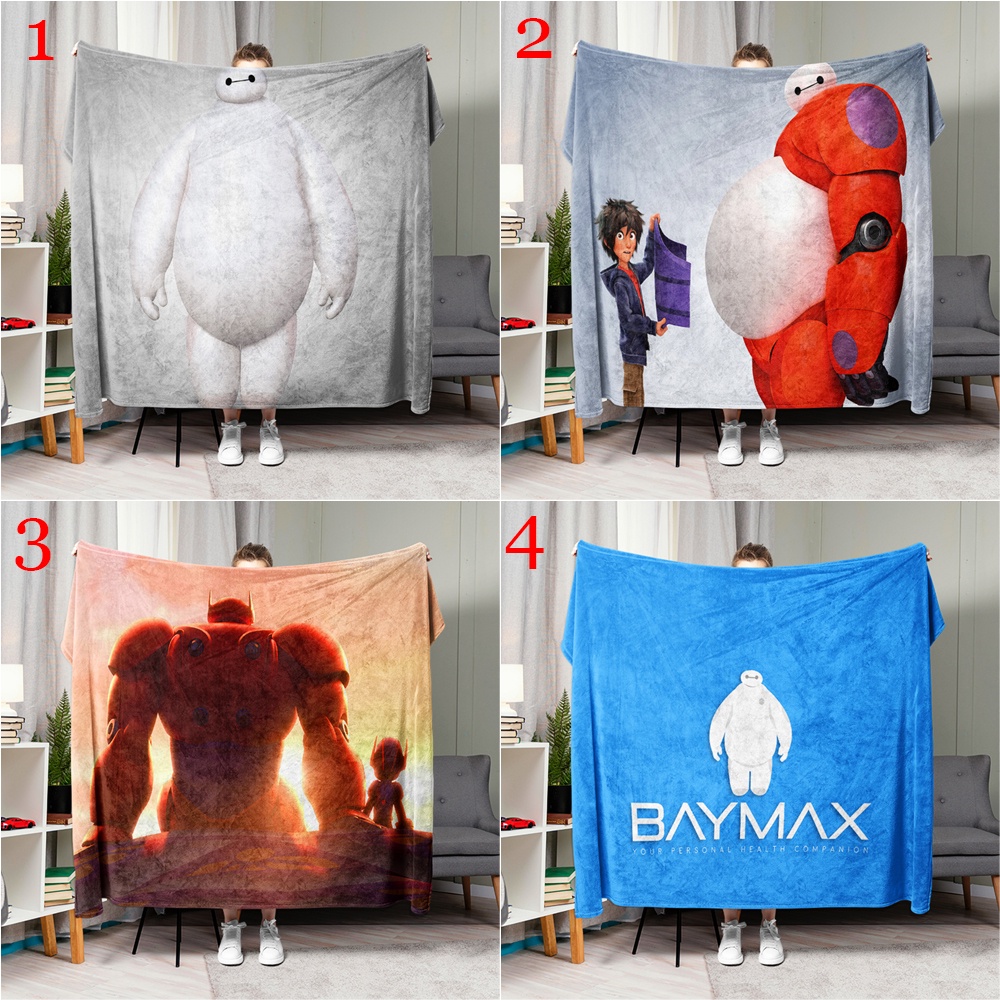 Chăn flannel Điều Hòa Không Khí In Họa Tiết Hoạt Hình disney baymax Dùng Làm Quà Tặng Tốt Nhất Cho Mọi Người