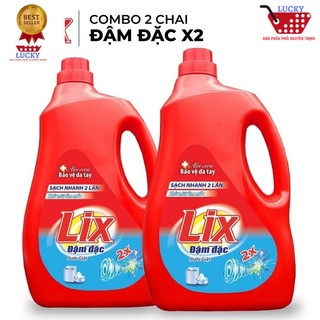ComBo 02 x3,6kg Can Nước Giặt Lix Hương nước Hoa / Đỏ đậm đặc