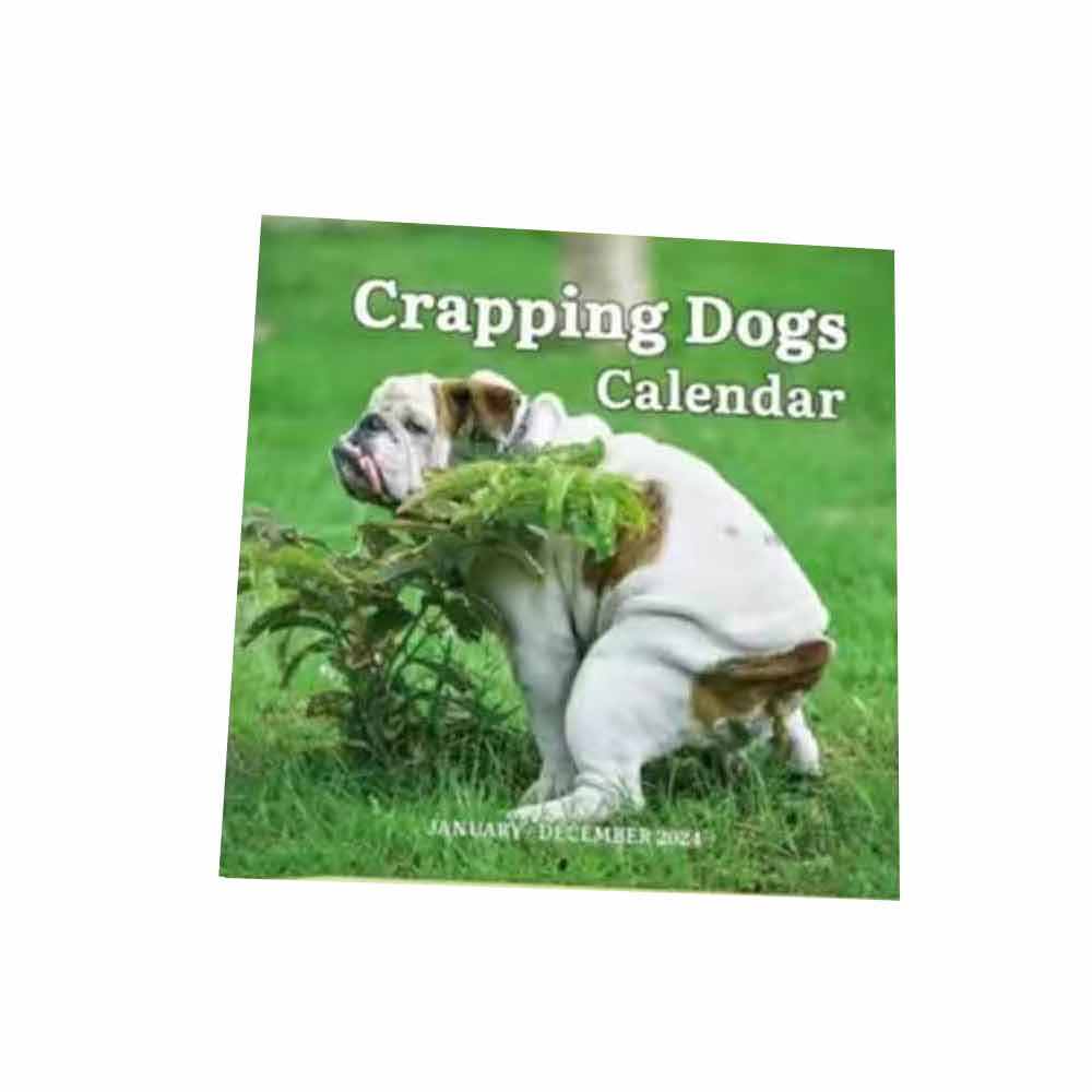 2024 Wall Calendar 12 Monthly Pooping Dogs Calendar Funny Dog Calendar Gag Gifts,Perfect White Elephant Christmas Gift