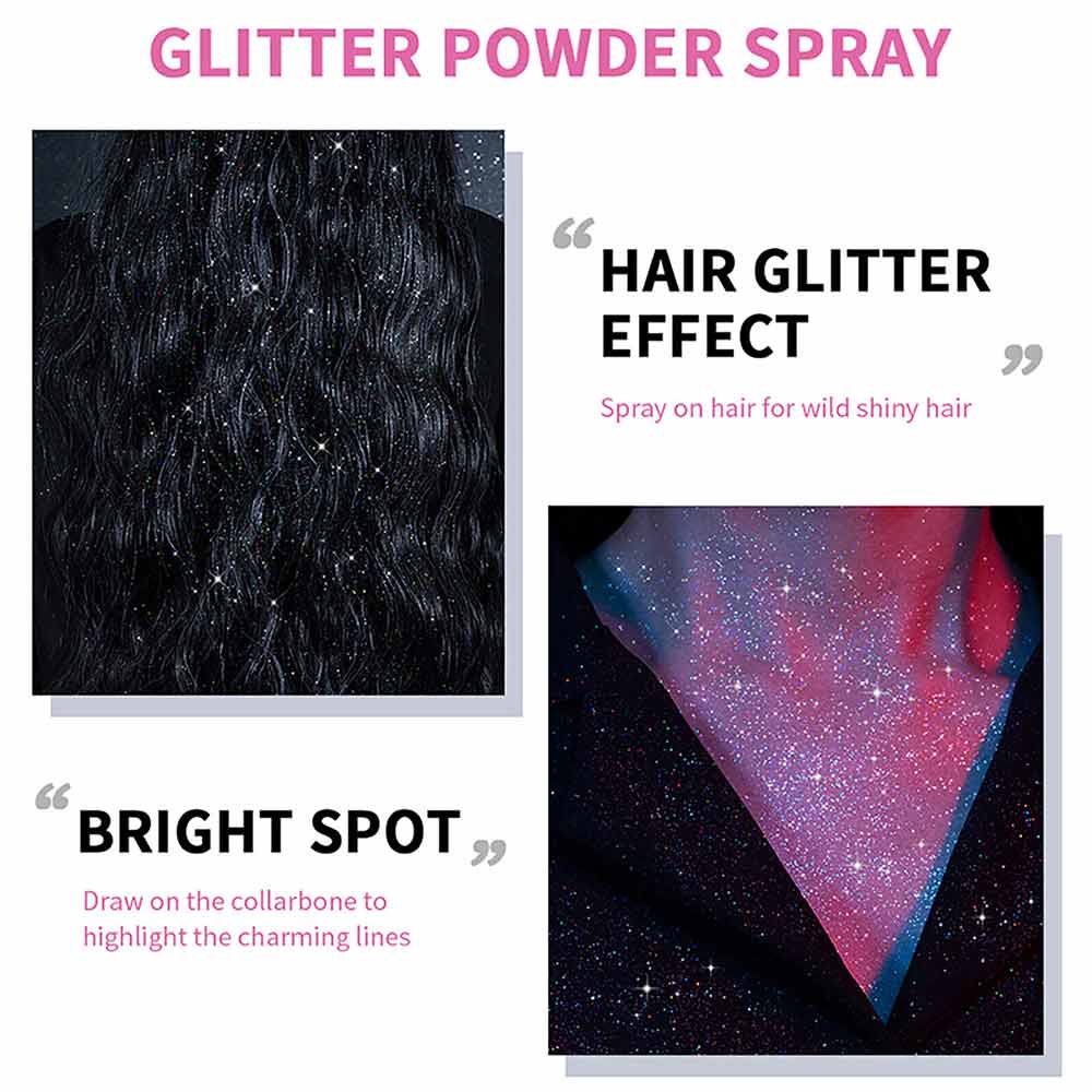 Body Shiny Glitter Spray Easy to Use Body Shimmer Spray Glitter Spray