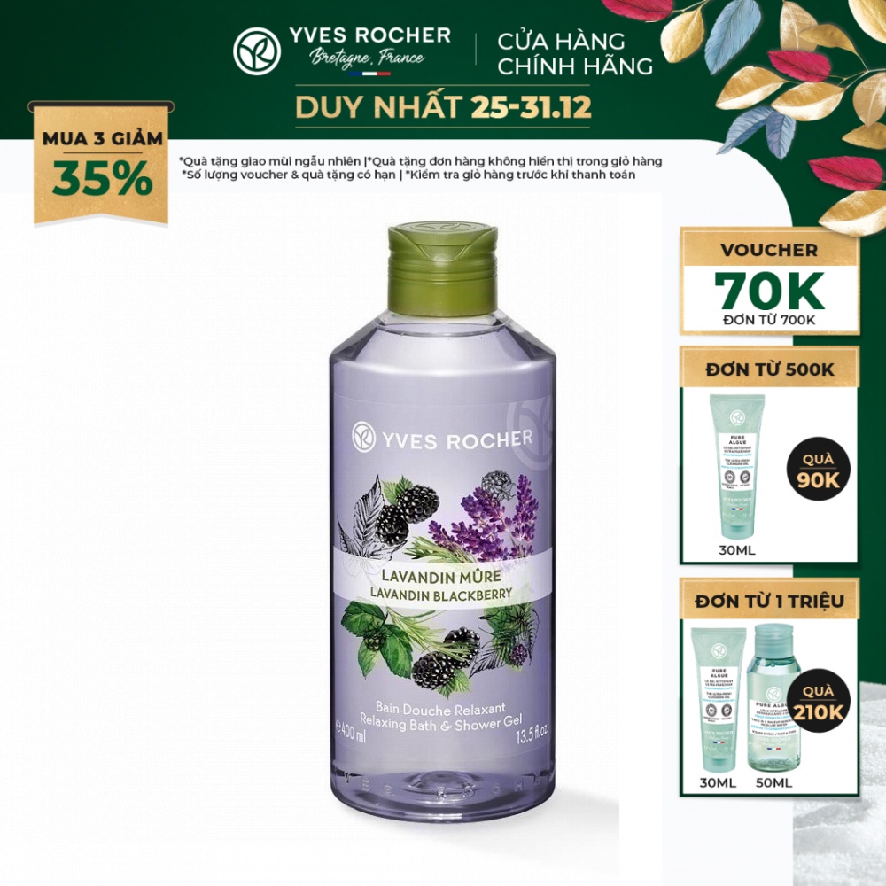 Sữa Tắm Yves Rocher Relaxing Bath And Shower Gel Lavandin Blackberry 400ml