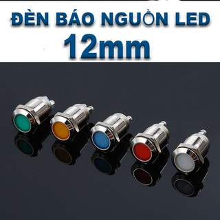 Đèn Led báo tín hiệu nguồn 12mm vỏ Kim loại chống nước IP67