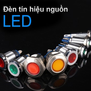 Đèn cảnh báo led đèn tín hiệu nguồn chống nước ip67 - phi 10mm/12mm/16mm/19mm
