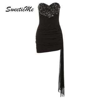 SweeticMe Váy Nữ Thời Trang Mới Gợi Cảm Cao Cấp Ôm Phù Hợp Với Nhân Quả Đầm Mini