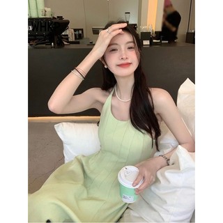 Đầm Hai Dây Dáng Dài Ôm Eo Xếp Ly Phong Cách Thời Trang Mùa Hè Mới Dành Cho Nữ