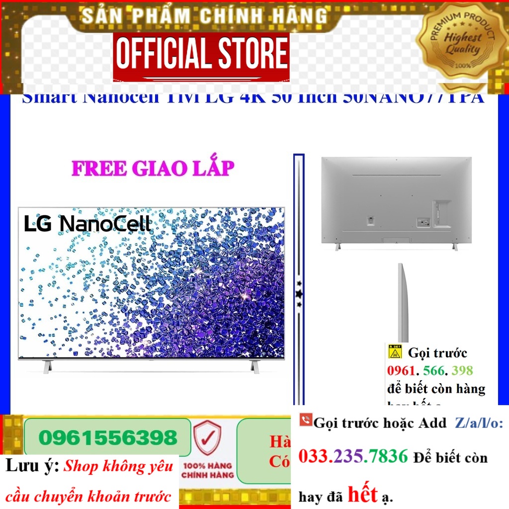 [Hãng] [LG 50NANO77] Smart Tivi NanoCell LG 4K 50 inch 50NANO77TPA |