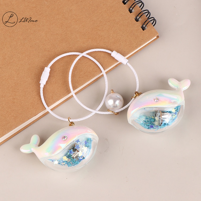 Luimo Móc Khóa Hình Cá Heo Đáng Yêu Vui Nhộn Có Chất Lỏng Cho Chìa Khóa Xe Hơi * Bán Chạy