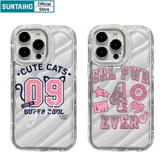 Suntaiho Ốp Điện Thoại TPU Mềm Trong Suốt In Số Màu Hồng Cho Iphone 15 14 12 13 11 Pro Max IP 7 8 Plus Iphon X Xs XR Xs Max
