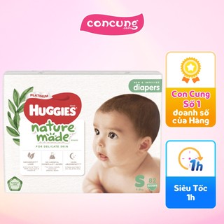 Bỉm tã dán Huggies Platinum Nature Made size S 82 miếng (4-8kg)