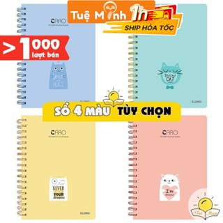 Sổ B5 Klong 200 trang Caro 5x5 Ms 297 [Chọn Màu] lò xo kép bìa cứng dễ thương VPPTUEMINH,sổ vở Klong