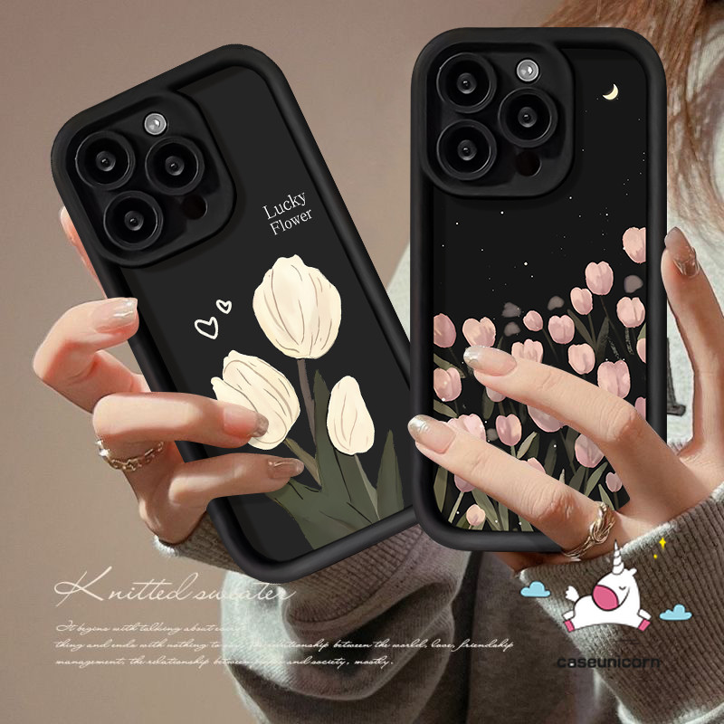 Dành Cho Oppo A5X A5i A18 A15 A3X A3 A5 A6PRO A16 A78 A17 A38 A58 A76 A9 A57 A7 A5s A12 A31 A74 A54s A31 A77 A52 A17k A55 A3s A33 A53 A16s A77s Reno 14F 12F A98 A96 Dầu Ốp lưng sơn hoa Tulip