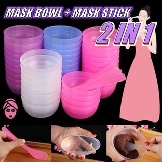 Bộ bát + que khuấy + thìa + que trộn + thìa dùng trộn mặt nạ tiện dụng