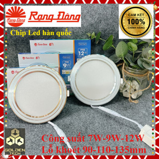 (Chính hãng) Đèn Led Downlight âm trần Đổi Màu 3 chế độ Rạng Đông (Viền Vàng, Bạc) 7W-9W-12W Lỗ khoét 90-110-135mm PT05