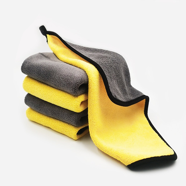 Khăn Lau Đa Năng Microfiber 2 Mặt Vàng Xám Siêu Thấm Cực Dày Không Đổ Lông Chuyên Dụng Cho Ô Tô Xe Hơi