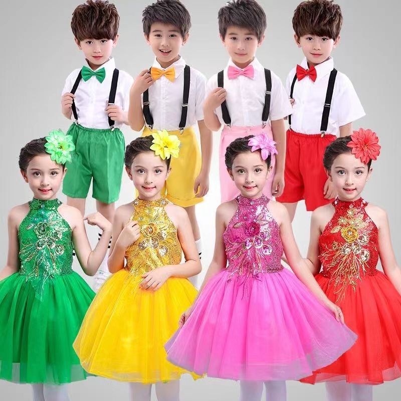 Đầm Biểu Diễn Múa pettiskirt Đính Kim Sa Lấp Lánh Cho Bé Gái