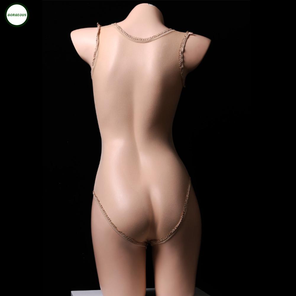 New Coming~Womens Bodysuit Nylon See Through Sheer Nightwear Slight Strech Solid Color#Home Essentialses