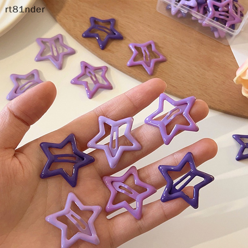 Rt Set 5 Kẹp Tóc Hình Ngôi Sao mini Nhiều Màu Sắc Bằng Kim Loại Cho Bé