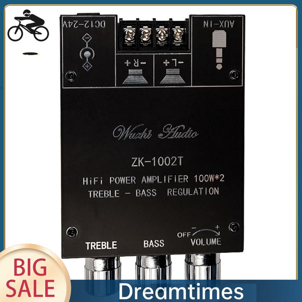 Bảng Mạch Khuếch Đại Âm Thanh bluetooth hifi 2.0 Kênh 100wx2 zk-1002t dreamtimes1.vn