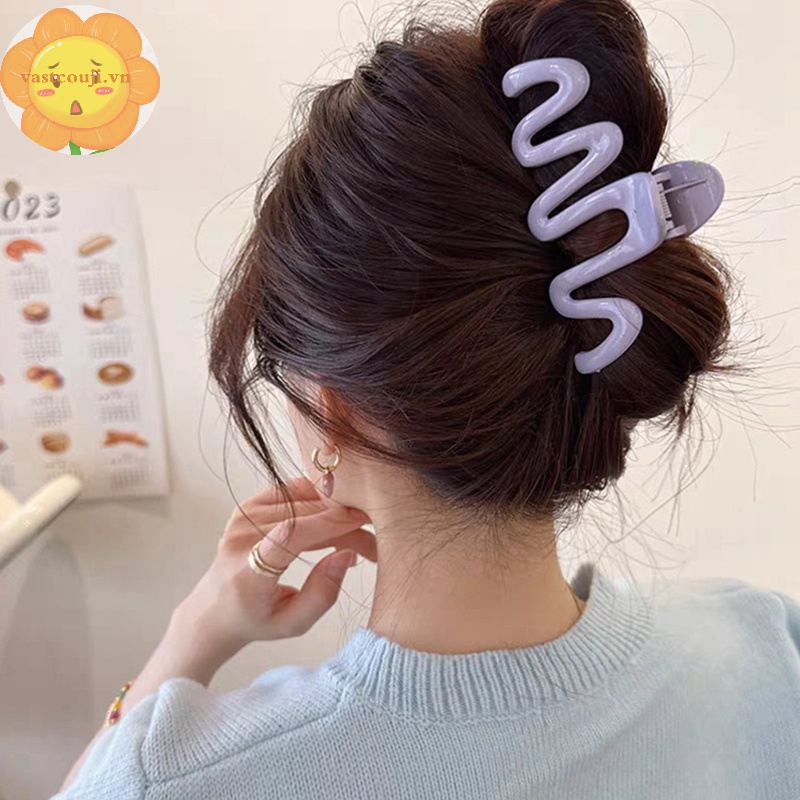 Vastji Kẹp Tóc Đuôi Ngựa Giả Màu Kem Kiểu Gợn Sóng Thời Trang Cho Nữ vn