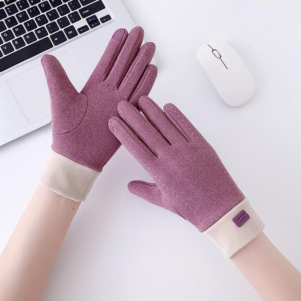 Eunlands Găng Tay Nhung Mềm Mại Dày Dặn Giữ Ấm Mùa Đông Có Thể Chạm Màn Hình Cảm Ứng Dành Cho Nam Nữ