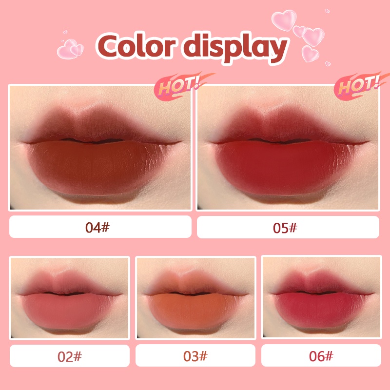 Derf Son Lì Mềm Mịn Chống Thấm Nước Lâu Trôi Chống Khô Môi Thiết Kế Vỏ Hình Thỏ Dễ Thương