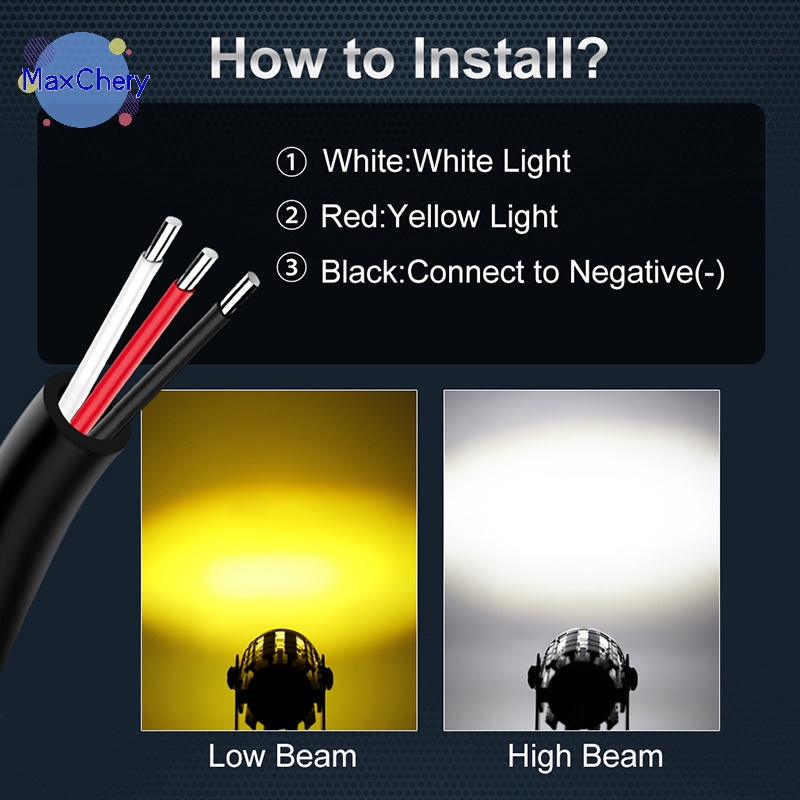 Đèn Pha led Hai Màu mini mchy > Cho Xe Máy atv scooter Mới