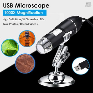3 In 1 USB & MICRO USB &Type-C Digital Microscope 1600X Magnification Camera 8 LEDs with Stand Compatible with Android Windows/XP Win 7 8 10 Vista Linux Mac Portable Handheld Inspection  Magnifier