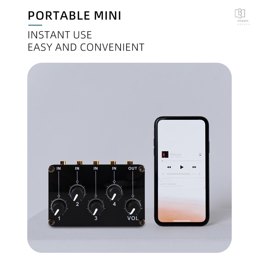 Hot!♫ Mô-đun Trộn Âm Thanh Mật Khẩu 4 Trong 1 mini Âm Thanh Nổi 4 Kênh 4 audio input Sang 1 Đầu Ra Tiếng Ồn Thấp Cho Bộ Điều Khiển studio