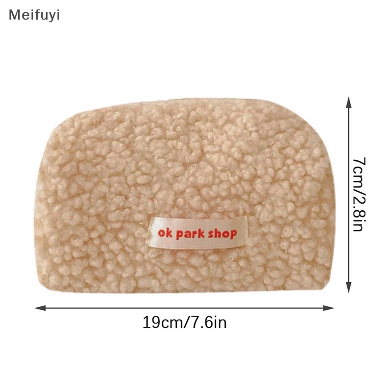 Túi Đựng Bút / Đồ Trang Điểm Bằng Vải Lông Có Khóa Kéo