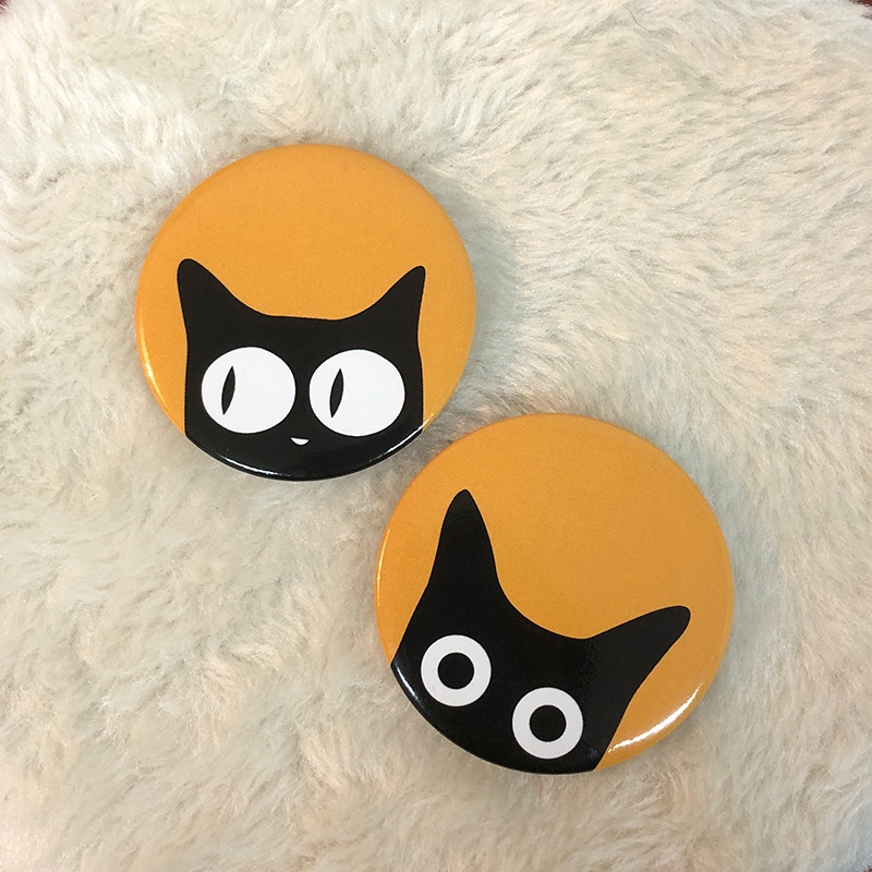 50 Huy hiệu QIHE JEWELRY họa tiết mèo hoạt hình dễ thương làm phụ kiện balo quà tặng