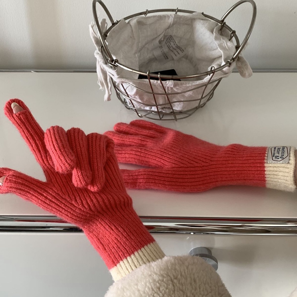 Găng Tay Giữ Ấm Mùa Thu Đông Có Thể Chạm Màn Hình Cảm Ứng Phong Cách Hàn Quốc Cho Nữ