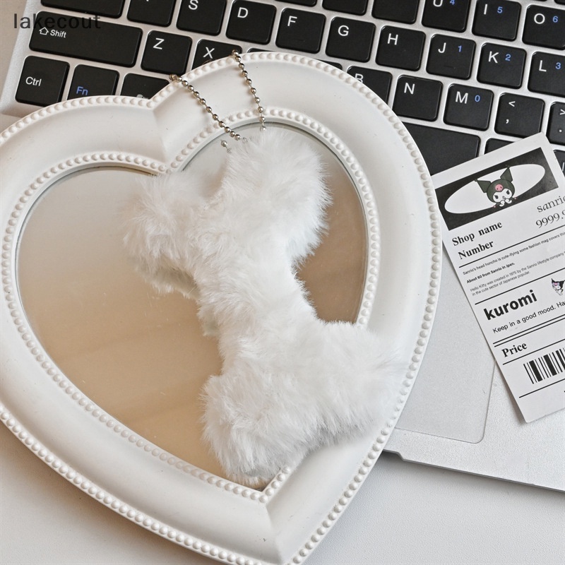 Lat Móc Chìa Khóa Xe Hơi / Túi Xách Hình Cục Xương Nhồi Bông Mềm Màu Trắng Dễ Thương Dành Cho Cặp Đôi Nam Nữ hye