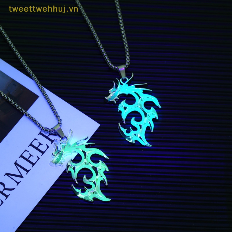 Tweehuj Vòng cổ Mặt Hình Rồng Phát Sáng Trong Bóng Tối Phong Cách punk hiphop Cá Tính Cho Nam Và Nữ vn