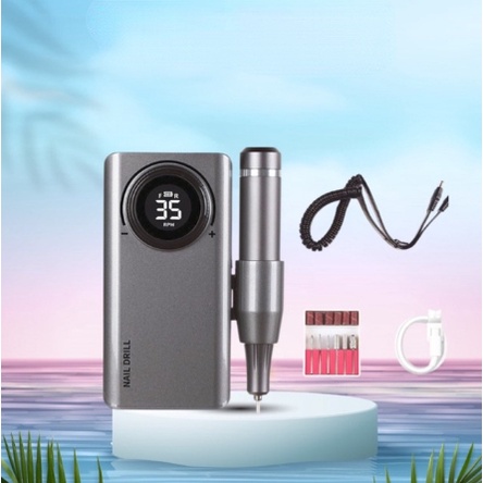 Máy Mài Móng MANICURE UV-201, Máy Mài Nail Mài Gel Tích Điện Cầm Tay Mini Cao Cấp-Tặng Kèm Bồ Đầu Mài