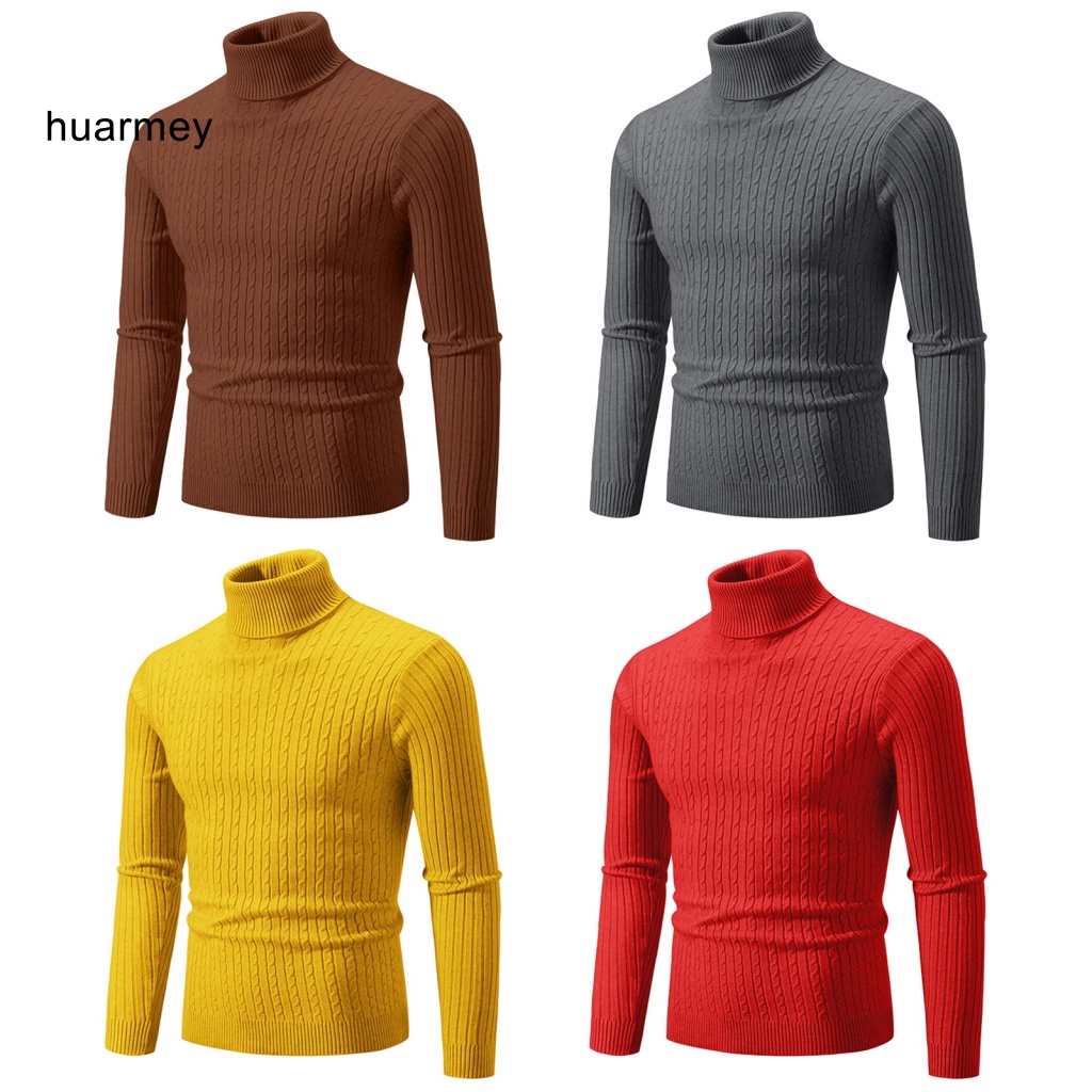 Huarmey Áo sweater Dệt Kim Cổ Lọ Thời Trang Mùa Đông Ấm Áp Cho Nam